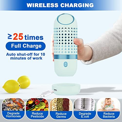 Fruit and Vegetable Purifier with OH-Ion Tech Portable USB Cleaner Blue