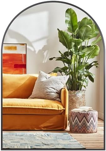Heymirro Arched Mirror 30x40 Inch Black Aluminum Frame