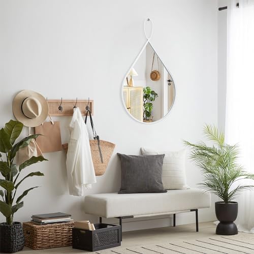 FEUFOAM 16x20 Inch White Teardrop Mirror with Metal Frame 1
