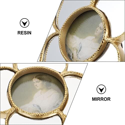 FAVOMOTO Vintage Resin Flower Wall Mirror