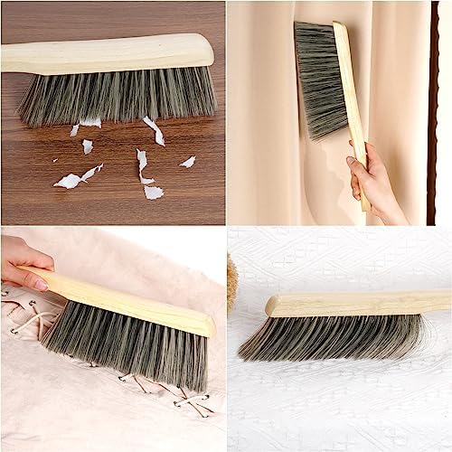 Rbenxia 2 Pieces Wooden Handle Soft Bristle Dust Brushes