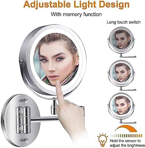 Bleslin Wall Mounted Makeup Mirror with 360 Rotation and 10X Magnification