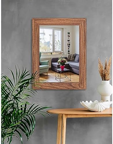 Rustic Wooden Framed Rectangle Mirror 26x18