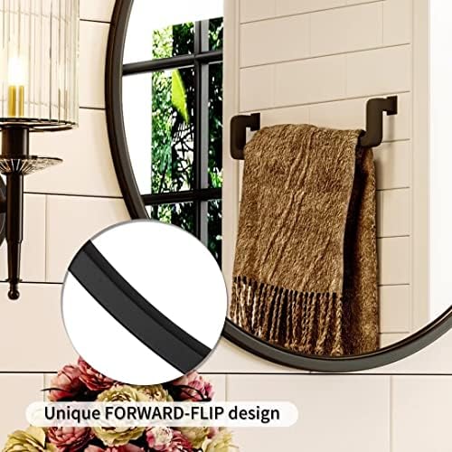 Growsun 157 Inch Black Round Wall Mirror