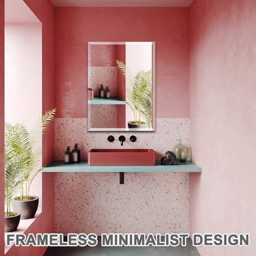 LTSRLL Frameless Wall Mirror 40x60cm Clear and Sharp