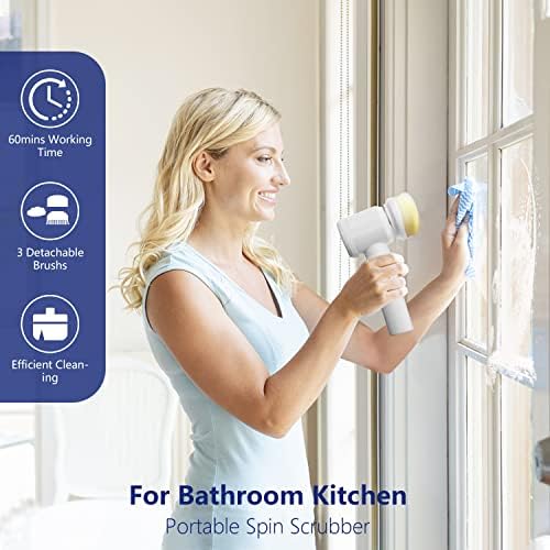 BTRICL Electric Cleaning Scrubber with 3 Brush Heads 1