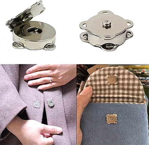 CooBigo Silver Magnetic Snaps 15mm for Purses and Craft