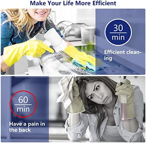 BTRICL Electric Cleaning Scrubber with 3 Brush Heads 1
