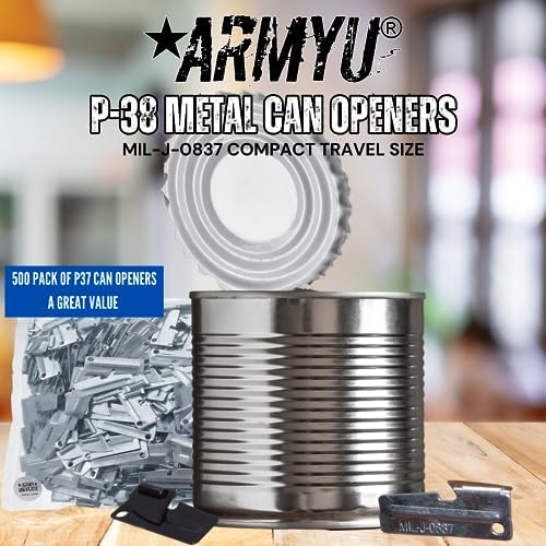 ARMYU P-38 Can Openers 500 Pack Steel Army Style Manual