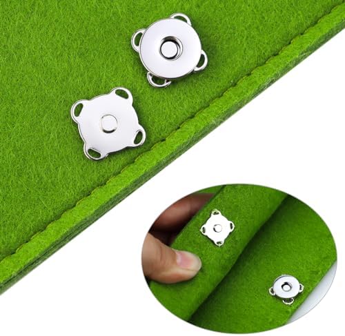 20 Sets Magnetic Snap Buttons 15mm Silver for Sewing and Crafts