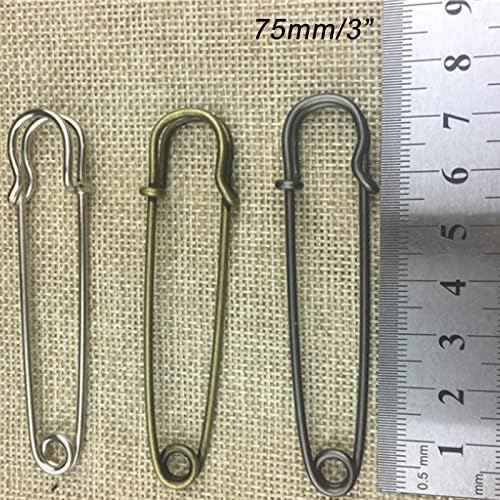 IRIIRO 60pcs 3inch Safety Pins Heavy Duty Blanket Pins