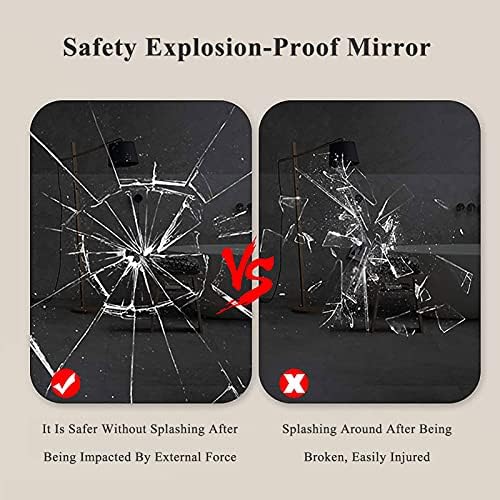 WXZX Round Vanity Mirror with GoldBlack Metal Frame