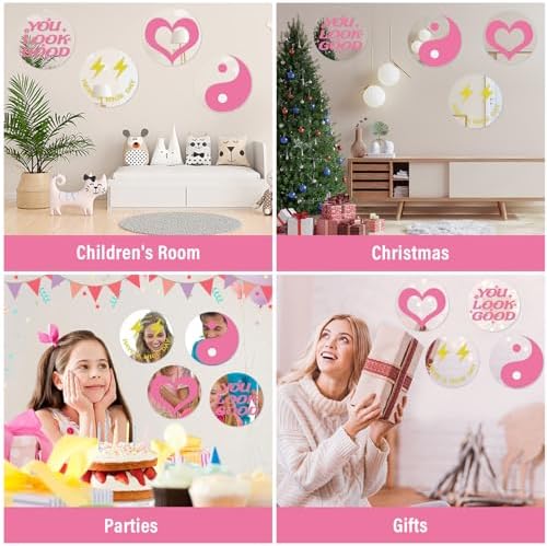 DARENYI 4Pcs 6 Inch Round Mirror Decor