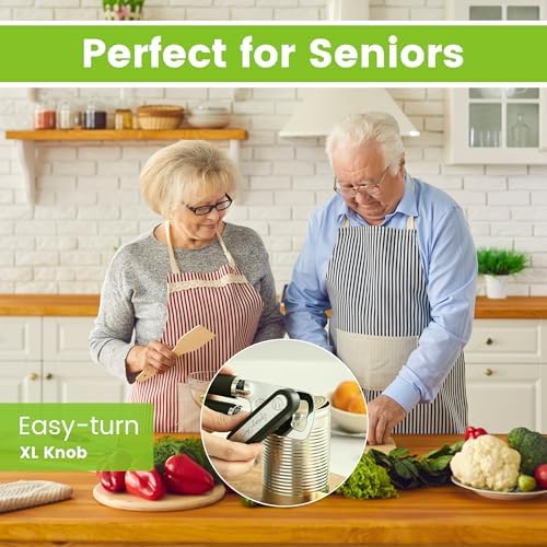 Spring Chef Stainless Steel Can Opener - Manual with Soft Grip Handles