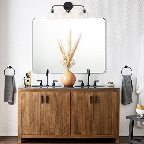 GRACTO 30x40 Matte Black Bathroom Mirror with Metal Frame