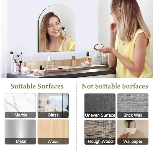QEEYON 16x12 Inch Arched Wall Mirror