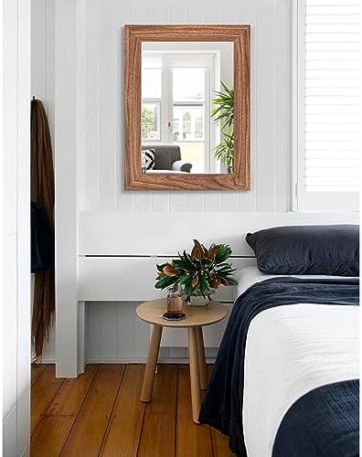 Rustic Wooden Framed Rectangle Mirror 26x18