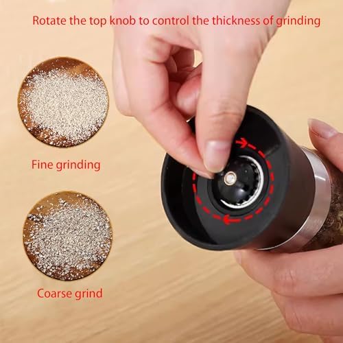 GZLT Salt Pepper Grinder Set with Dust Cover and Ceramic Mill