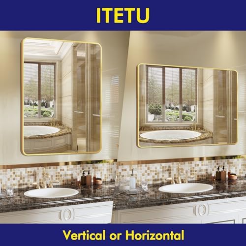 Gold Wall Mirror 30x40 Inch Bathroom Vanity Mirror