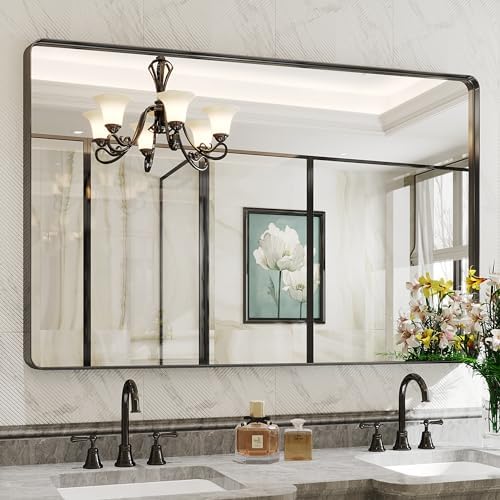 Suidia 30 x 48 Bathroom Mirror with Metal Frame 1