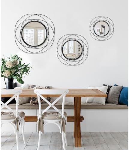 Black Small Round Wall Mirror 12 x 12 1