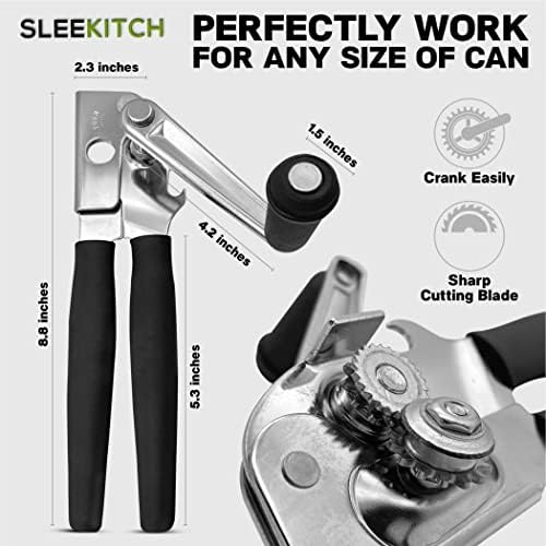 Sleekitch Heavy Duty Manual Can Opener with Bottle Opener