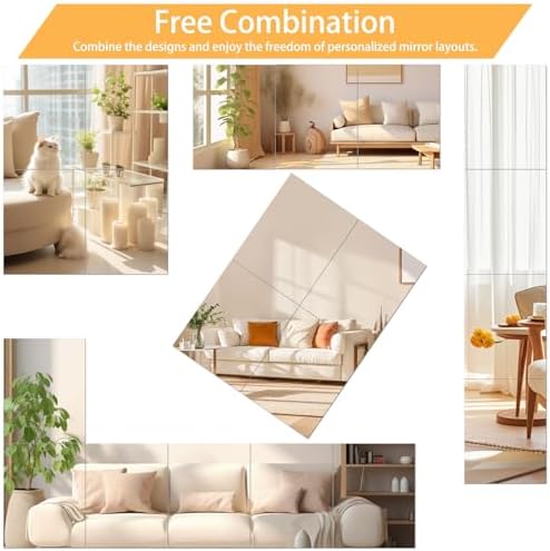 DARENYI 2Pcs Acrylic Mirror Tiles for Wall