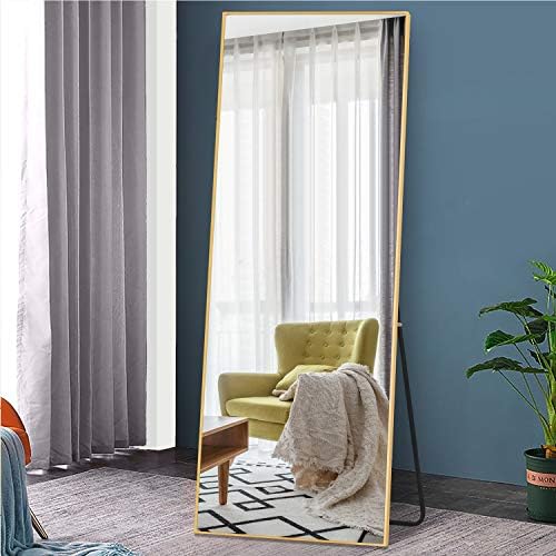 BEHOME Full Length Standing Mirror - 65x22 Gold Aluminum Frame