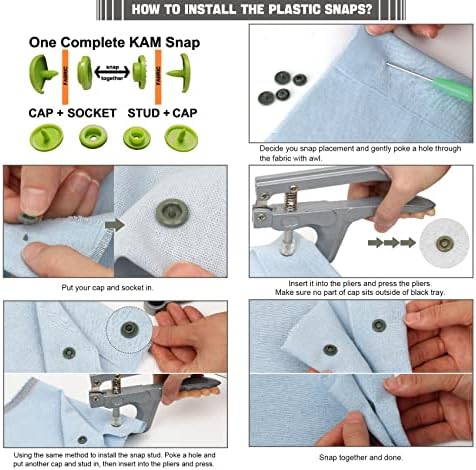 ilauke 408 Snap Buttons Set with Organizer Case