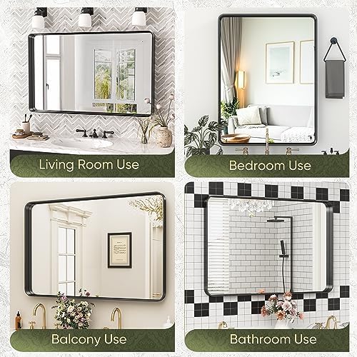 Suidia 30 x 48 Bathroom Mirror with Metal Frame 1
