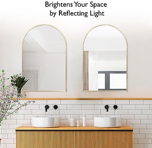 Design House Maeve Arched Wall Mirror 30 x 20 Gold