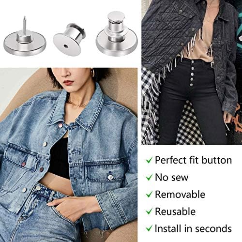 Ceryvop 12PCS Reusable Jeans Button Set
