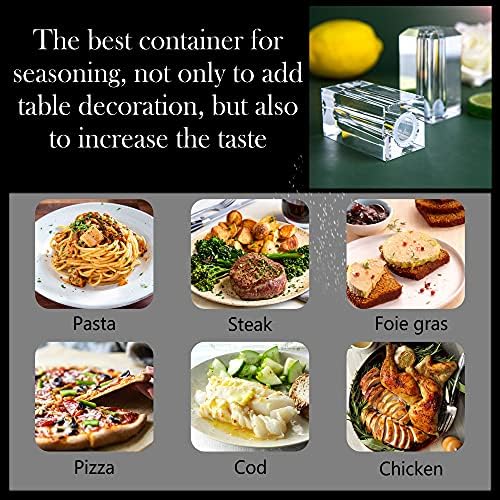 Set of 2 Refillable Crystal Salt Pepper Shakers