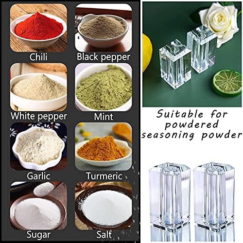 Set of 2 Refillable Crystal Salt Pepper Shakers
