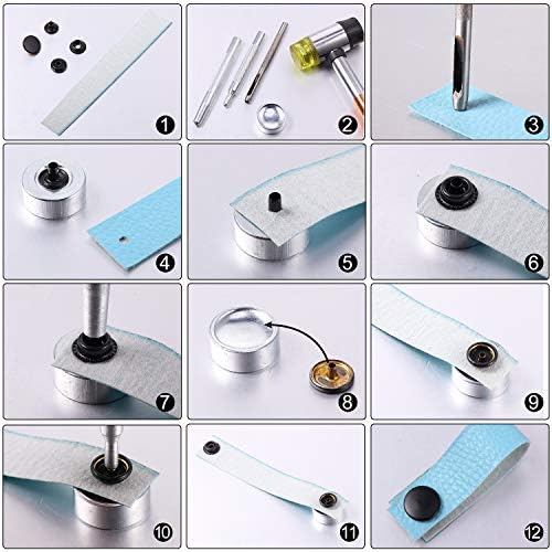 100 Pieces 15mm Stainless Steel Snap Buttons for Crafts