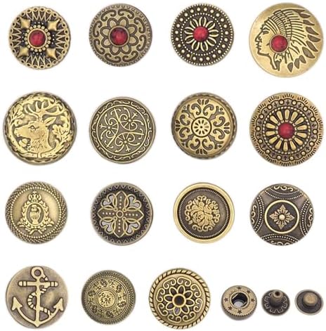 Youmeizer Antique Fasteners Snap Buttons Set Bronze