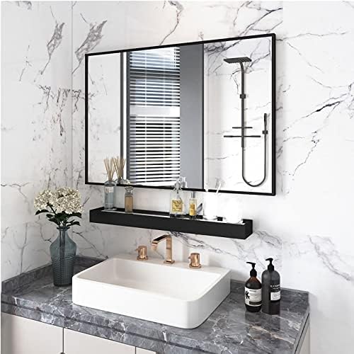 Black 30x40 Inch Bathroom Mirror with Aluminum Frame