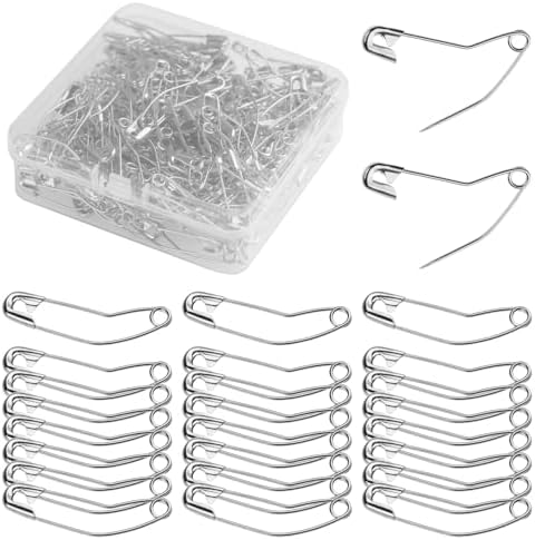 100 Pack Curved Safety Pins for Quilting