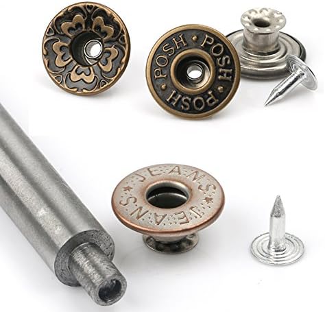 20PCS Metal Buttons 17MM Replacement Kit with Storage Box