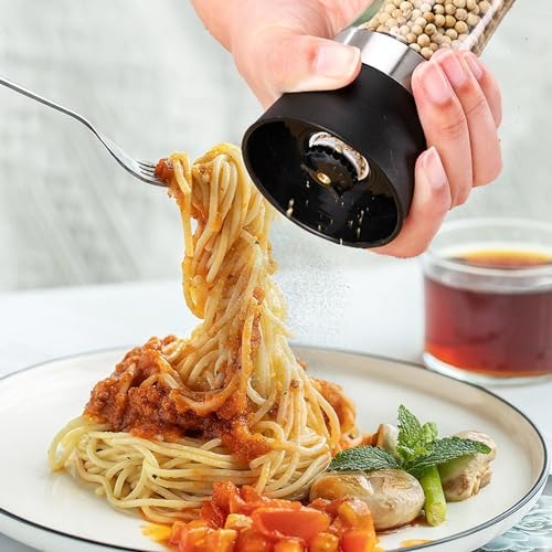 GZLT Salt Pepper Grinder Set with Dust Cover and Ceramic Mill
