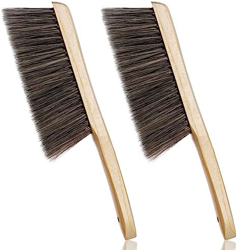 Rbenxia 2 Pieces Wooden Handle Soft Bristle Dust Brushes
