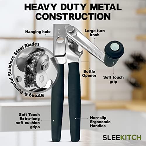 Sleekitch Heavy Duty Manual Can Opener with Bottle Opener