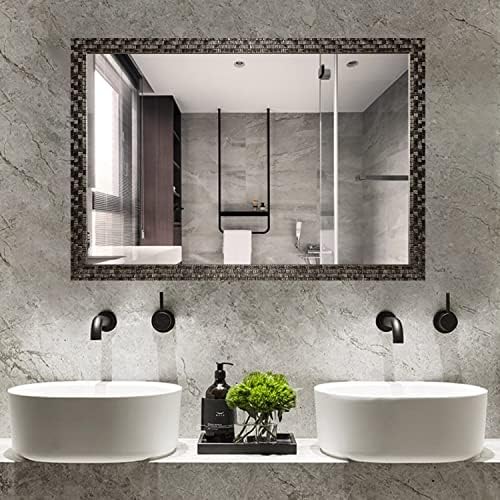 H A 40x24 Wall Mounted Mirror with Wooden Frame