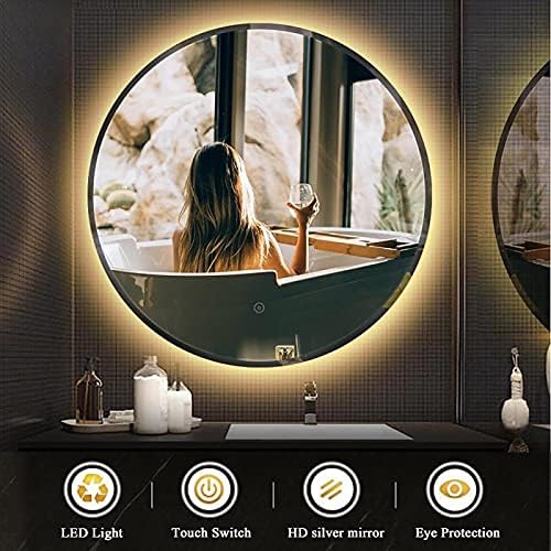 Modern Round Bathroom Mirror with LED Lights 1