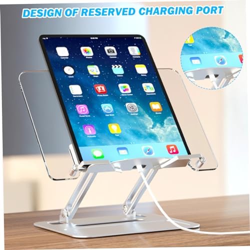 360 Swivel Cookbook Stand with Charging Port and Page Clips