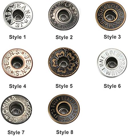 20PCS Metal Buttons 17MM Replacement Kit with Storage Box