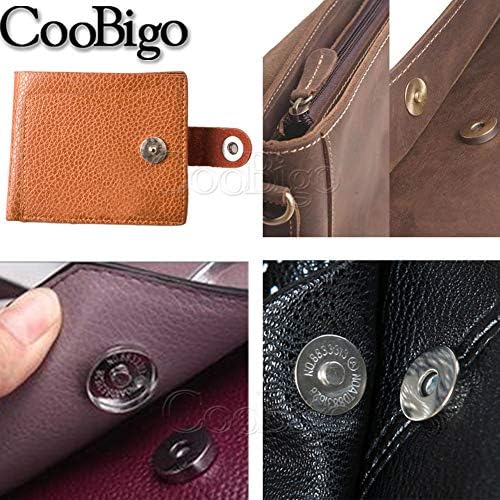 CooBigo Silver Magnetic Snaps 15mm for Purses and Craft