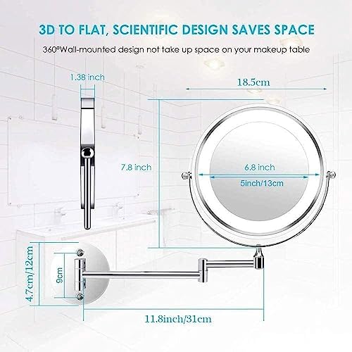Bleslin 10x Magnifying Double-Sided Vanity Mirror