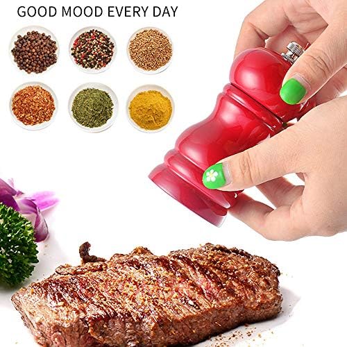 Gaone Salt Pepper Grinder Set - Smooth Ceramic with Wooden Body