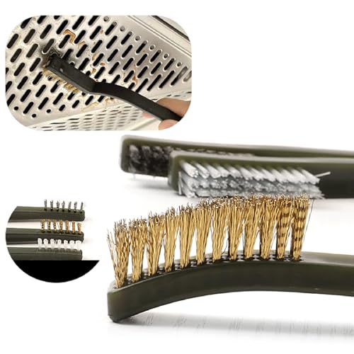 3pcs Steel Nylon Brass Wire Brush Set for Rust and Paint Removal
